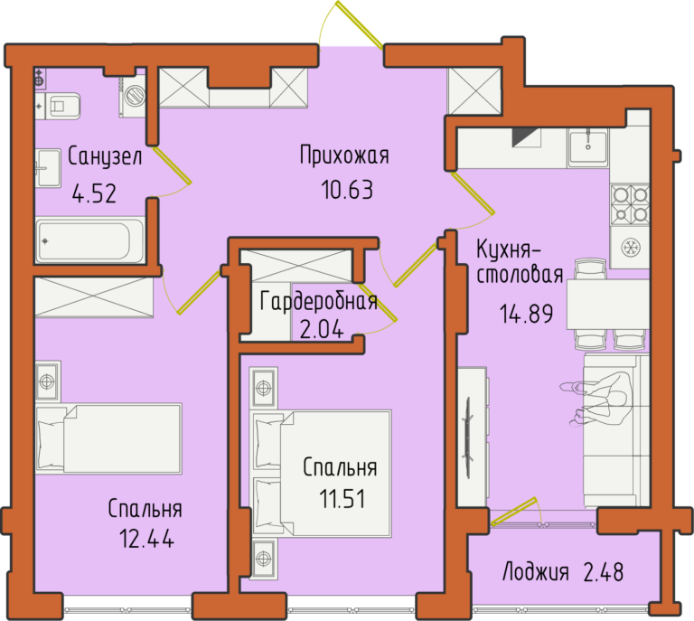 Планировка квартиры №34