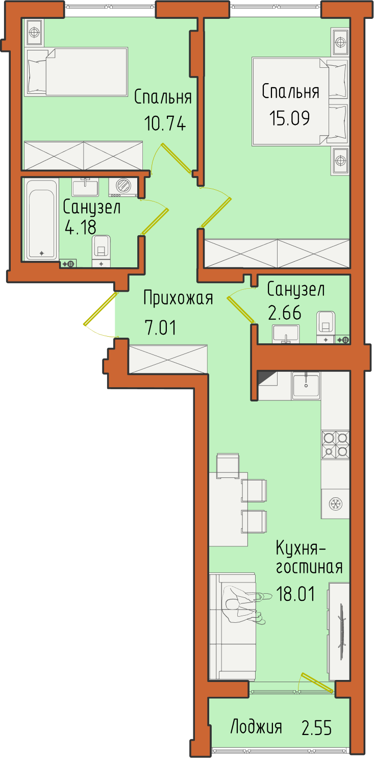 Планировка квартиры №18