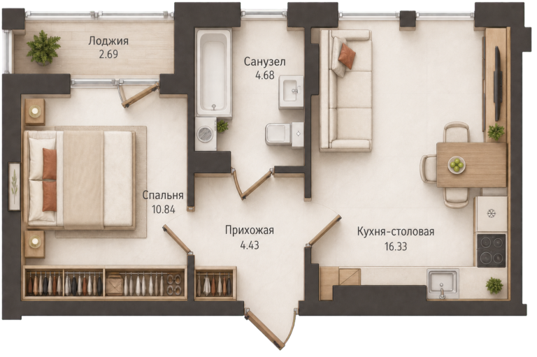 Планировка квартиры №17