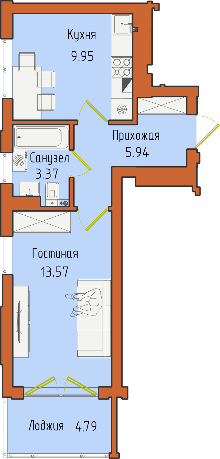 Планировка квартиры №28