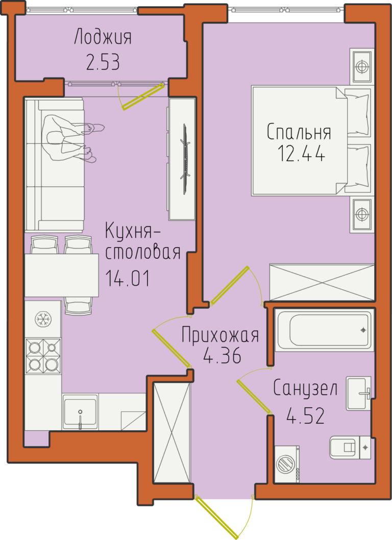 Планировка квартиры №15