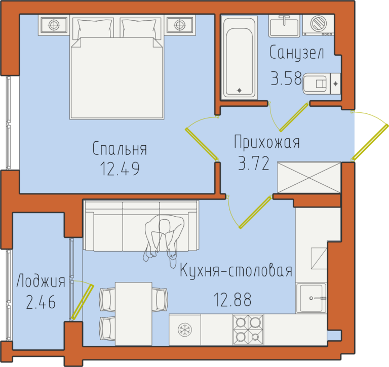 Планировка квартиры №76