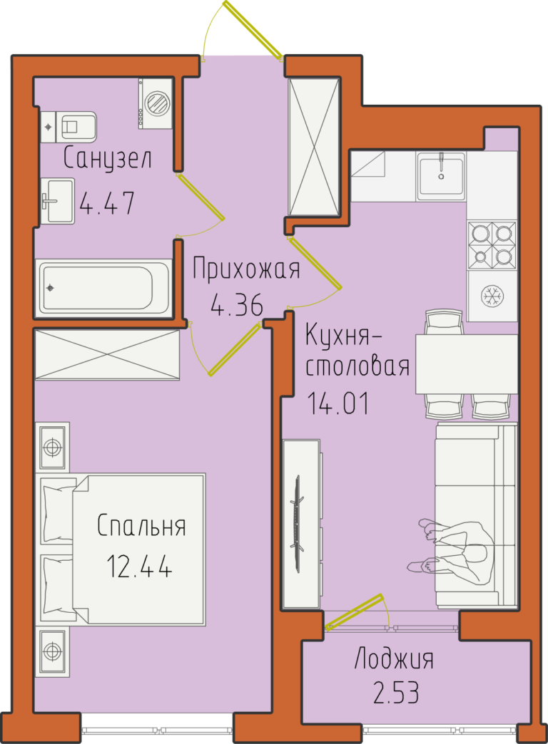 Планировка квартиры №100
