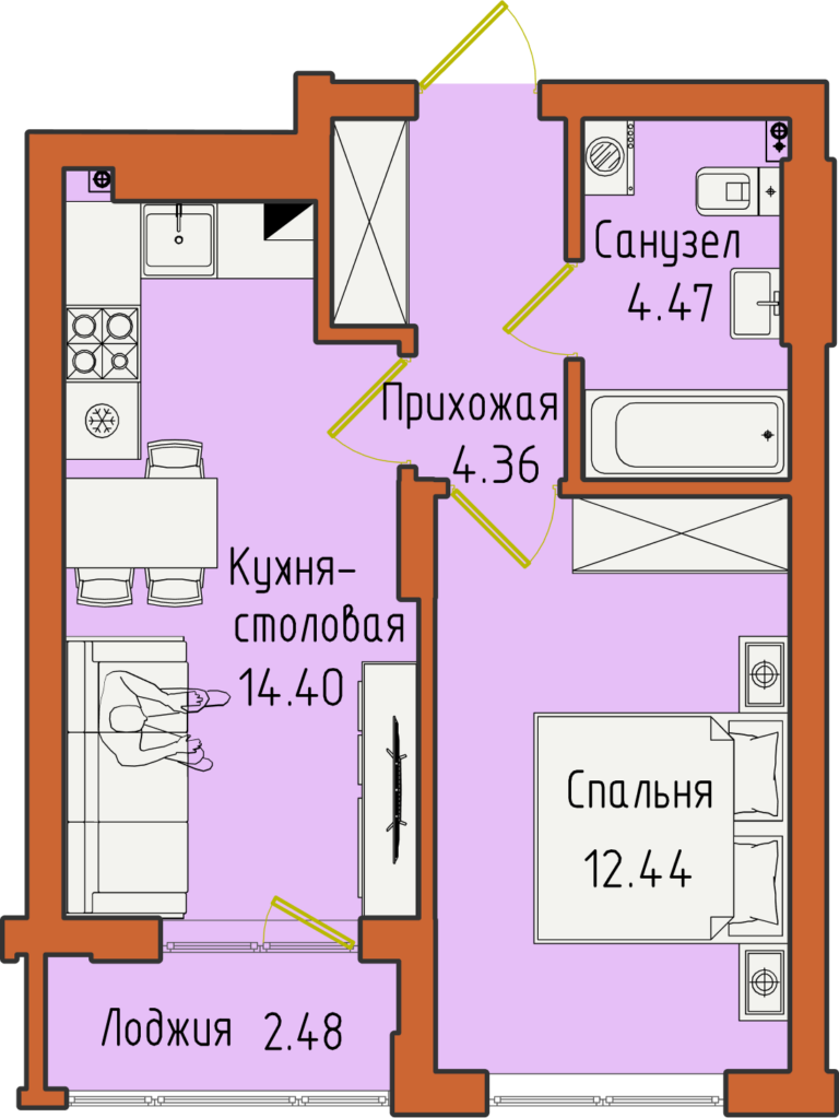 Планировка квартиры №21